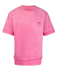 T-shirt à col rond fuchsia Ader Error