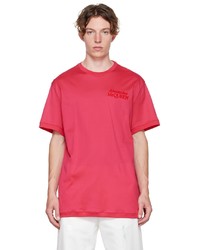 T-shirt à col rond fuchsia Alexander McQueen