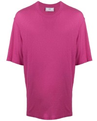 T-shirt à col rond fuchsia Ami Paris