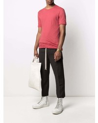 T-shirt à col rond fuchsia Rick Owens