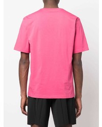 T-shirt à col rond fuchsia Moschino