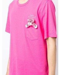 T-shirt à col rond fuchsia Doublet