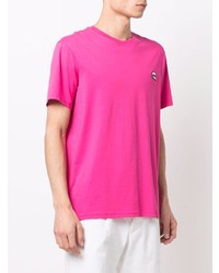 T-shirt à col rond fuchsia Karl Lagerfeld