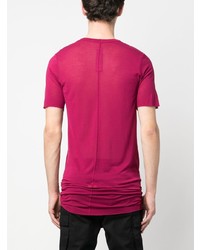 T-shirt à col rond fuchsia Rick Owens