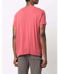 T-shirt à col rond fuchsia Rick Owens