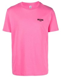 T-shirt à col rond fuchsia Moschino