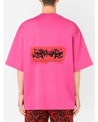 T-shirt à col rond fuchsia Dolce & Gabbana