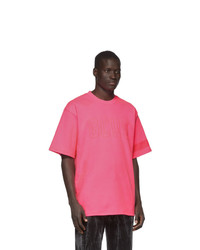 T-shirt à col rond fuchsia Gcds