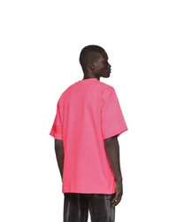 T-shirt à col rond fuchsia Gcds