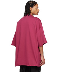 T-shirt à col rond fuchsia Rick Owens