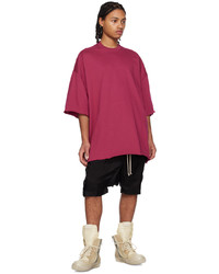 T-shirt à col rond fuchsia Rick Owens