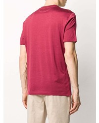 T-shirt à col rond fuchsia Brunello Cucinelli