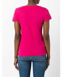 T-shirt à col rond fuchsia Moncler