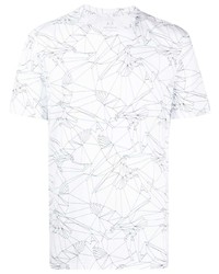 T-shirt à col rond géométrique blanc Armani Exchange