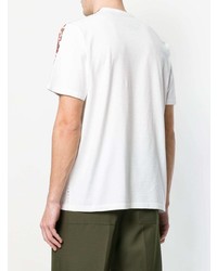 T-shirt à col rond géométrique blanc Marni