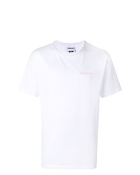 T-shirt à col rond géométrique blanc Paterson.