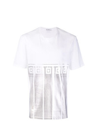 T-shirt à col rond géométrique blanc Versace Collection