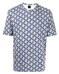 T-shirt à col rond géométrique bleu marine D'urban