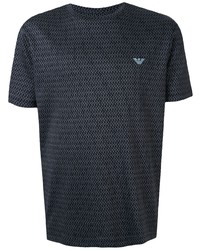T-shirt à col rond géométrique bleu marine Emporio Armani