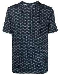 T-shirt à col rond géométrique bleu marine Emporio Armani