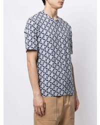 T-shirt à col rond géométrique bleu marine D'urban