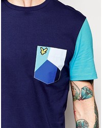 T-shirt à col rond géométrique bleu marine Lyle & Scott