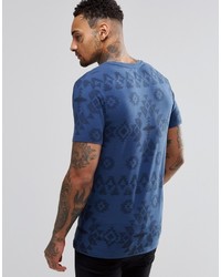 T-shirt à col rond géométrique bleu Asos