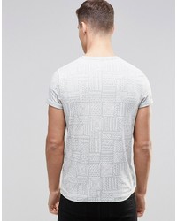 T-shirt à col rond géométrique gris Asos
