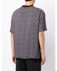 T-shirt à col rond géométrique gris Emporio Armani