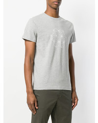 T-shirt à col rond géométrique gris Jijibaba