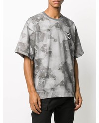T-shirt à col rond géométrique gris White Mountaineering