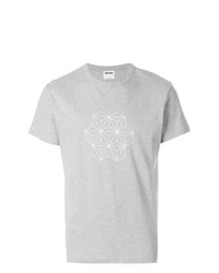 T-shirt à col rond géométrique gris Jijibaba