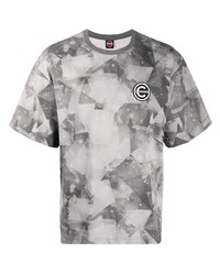 T-shirt à col rond géométrique gris White Mountaineering