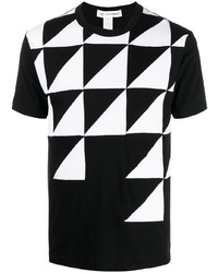 T-shirt à col rond géométrique noir et blanc Comme Des Garcons SHIRT