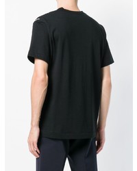 T-shirt à col rond géométrique noir et blanc Comme Des Garcons Homme Plus