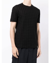 T-shirt à col rond géométrique noir Emporio Armani