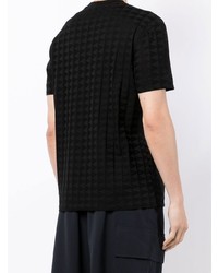 T-shirt à col rond géométrique noir Emporio Armani