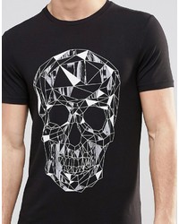 T-shirt à col rond géométrique noir Asos
