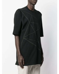 T-shirt à col rond géométrique noir Rick Owens