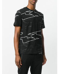 T-shirt à col rond géométrique noir Les Hommes Urban