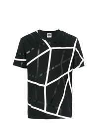 T-shirt à col rond géométrique noir Les Hommes Urban