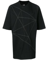 T-shirt à col rond géométrique noir Rick Owens