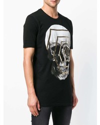 T-shirt à col rond géométrique noir Philipp Plein