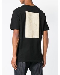 T-shirt à col rond géométrique noir Paterson.