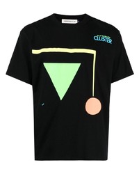 T-shirt à col rond géométrique noir Undercover