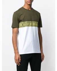 T-shirt à col rond géométrique olive Versace Collection