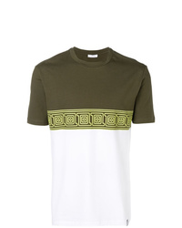 T-shirt à col rond géométrique olive Versace Collection