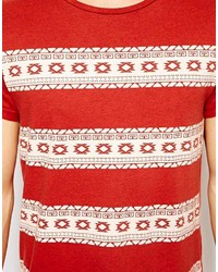 T-shirt à col rond géométrique rouge Asos
