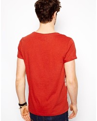T-shirt à col rond géométrique rouge Asos