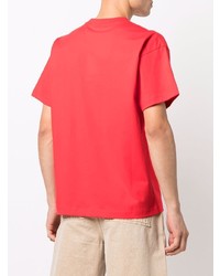 T-shirt à col rond géométrique rouge Jacquemus